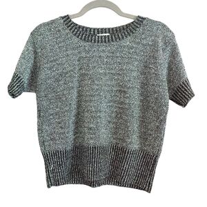 Vintage 90s Size L Newport News Metallic Lurex Short Sleeve Knit Sweater NWOT